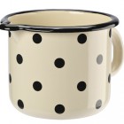 Kubek emal kropki z dzióbkiem 12cm 1,2L art 20374 krem
