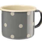 Kubek emal kropki prosty 10cm 0,6L art 20377 szary