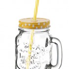 Słoik z uchwytem i słomką 450ml