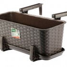 Doniczka Rattan kpl brąz