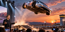 Elon Musk pokazał latającą Teslę! Samochód uniósł się w powietrze i wykonał obrót. Czy tak wygląda przyszłość motoryzacji?